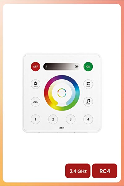 Miotek RC4 RGBW 4 Bölge RF Dokunmatik Duvar Tipi Akıllı LED Kumanda