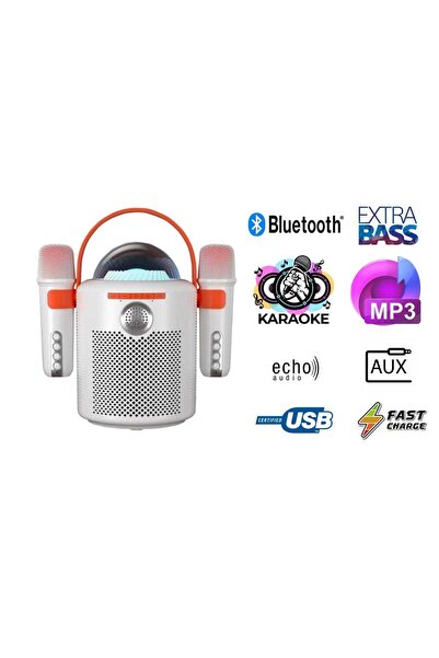 Y13 Mikrofonlu Rgb Ledli Taşınabilir Bluetooth Hoparlör Çift Mikrofonlu Süper Bass