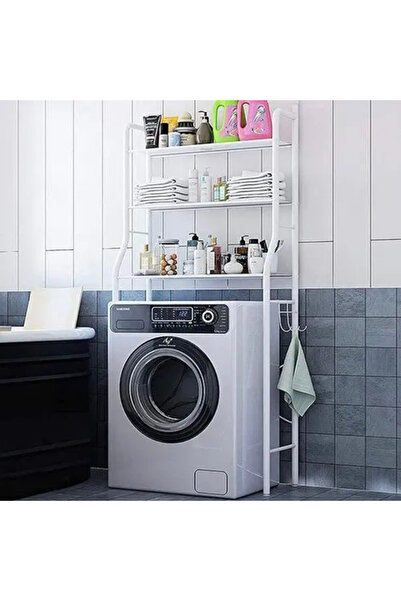 Generic Storage and Organization Stand for Washing Machine - White - 3 Shelves