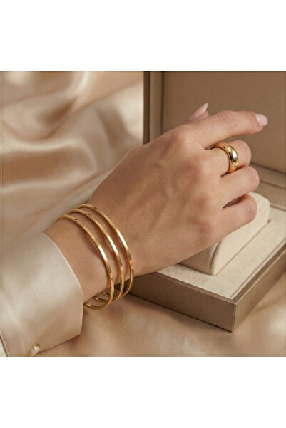 Ekospot Paslanmaz Çelik Ajda Bilezik 3'lü 7cm 2 YIL KARARMAMA GARANTİLİ