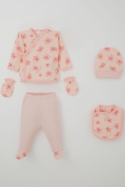 Breeze Baby Girl Hospital Release Pack of 5, Floral Patterned, 0-3 Months, Po...