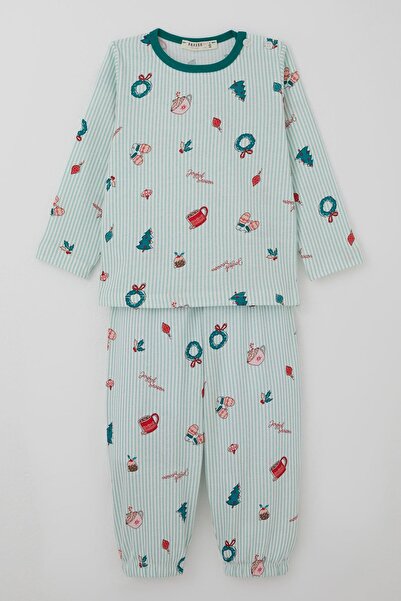 Breeze Baby Girl Pajama Set, Cheerful Season, New Year's Themed, 9 Months-3 Y...