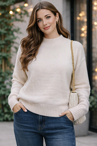 MOONBULL Women's Crew Neck Oversize Knitwear Sweater