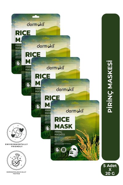 Dermokil Pirinç Kağıt Yüz Maskesi (Lekeli Ciltler İçin) 20 g x 5 Adet