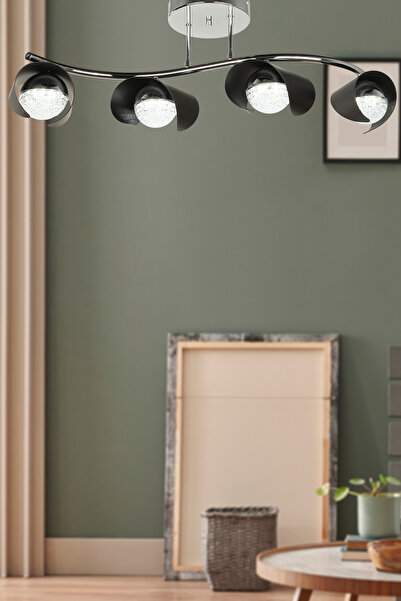 Begüsa Aleksa Ledli 4.Lü Avize Krom Kaplama