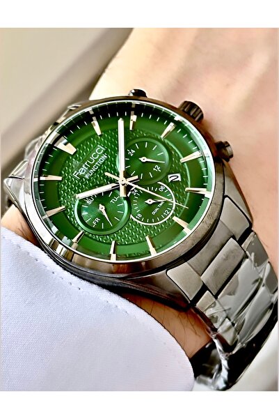 Ferrucci Men's Multifunctional Metal Band Wristwatch