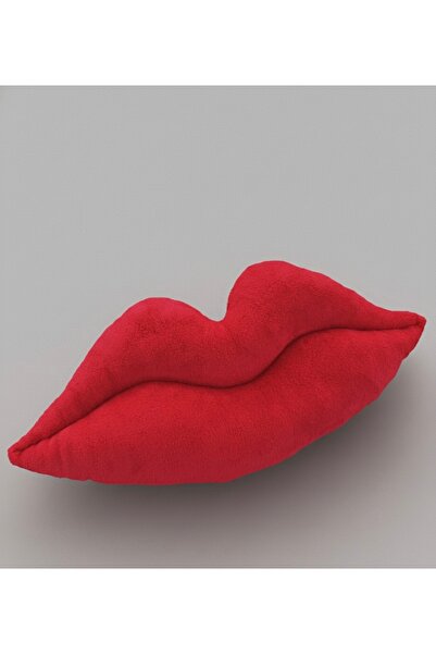Yastıkland PELUŞ DUDAK YASTIK KIRMIZI TASARIM/DEKOR