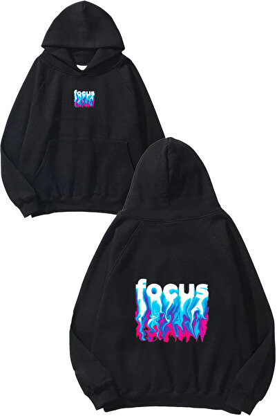 urbvn سويت شيرت أسود كبير الحجم مطبوع بتصميم فوكس