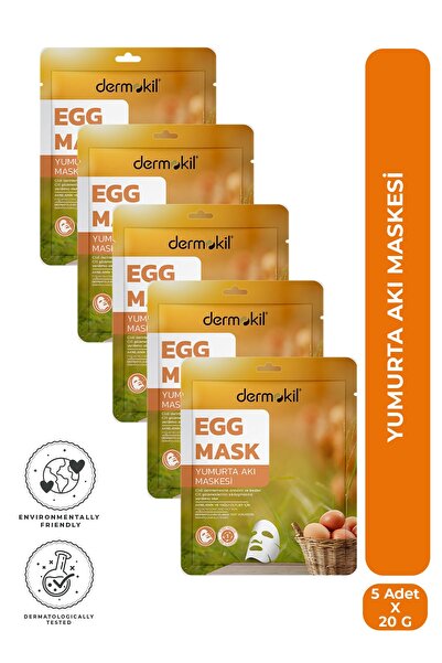 Dermokil Yumurta Kağıt Yüz Maskesi (Aknejenik ve Yağlı Ciltler için) 20 g x 5...