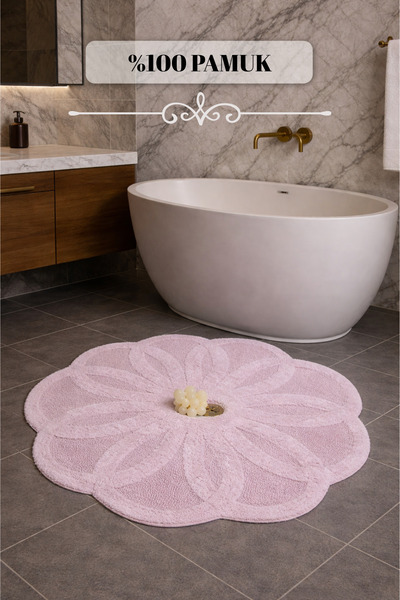 Bestekar سجادة حمام لورا بودرا 100×100، 100% قطن، قابلة للغسل في الغسالة، ناع...