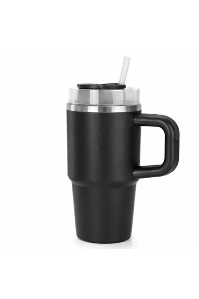 OEM 1200 ml Thermal Mug with Handle – Stainless Steel, Keeps Hot/Cold, Black