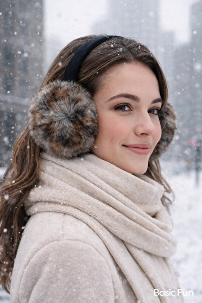 Basic Fun Kışlık Peluş Kulaklık | Katlanabilir, Ultra Hafif, Soğuğa Dayanıklı...