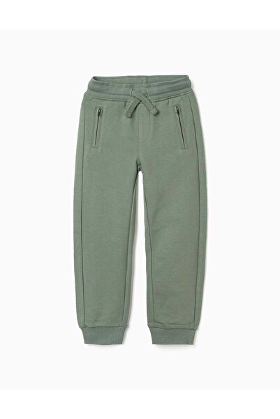 Ziddy بنطال رياضي للأولاد بجيوب محكمة الإغلاق، لون أخضر