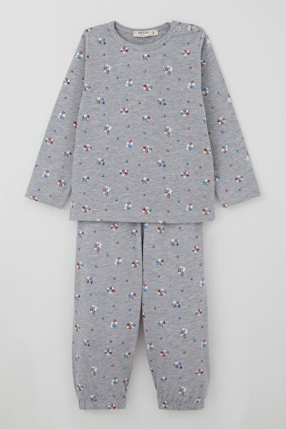 Breeze Baby Girl Pajama Set with Colorful Floral Pattern, 9 Months-3 Years, G...