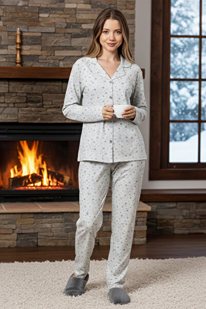 REMSA Plus Size Women's Star Patterned Suprem Pajama Set 0388 Mint02