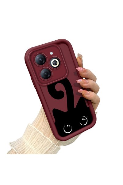 CHICASELUX Silicone Material Anti-Fall Phone Case Cat Pattern Compatible with Infinix Smart 8 Pro