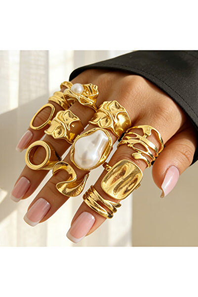 Ervalina خواتم نسائية أساسية بنمط غير منتظم (شحن مختلط)