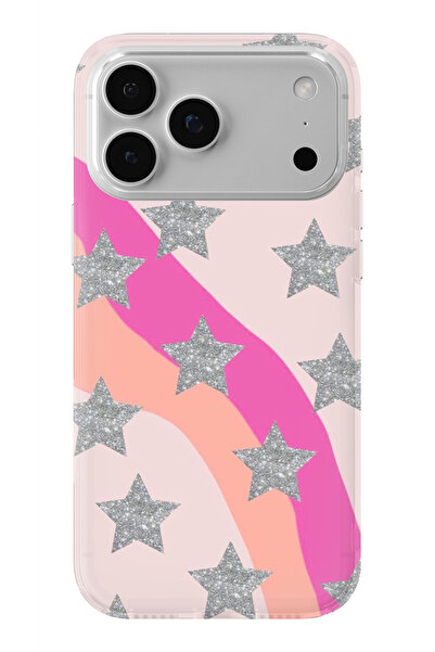 Multitronic حافظة شفافة مطبوعة بتصميم نجمة متوافقة مع آيفون 17 برو