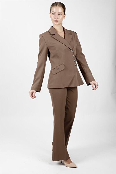 ÖNDER ÖZSOY Men's Collared Asymmetrical Double-Breasted Jacket & Pocketed Spa...