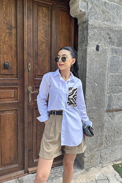 Noa&Noa Embroidered Horse Design Shirt - Ecru Ekru