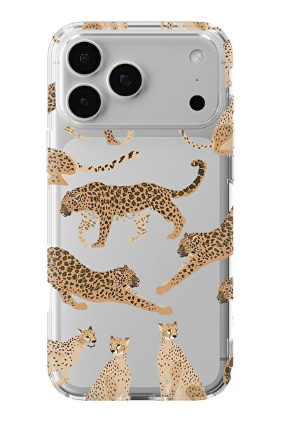 Multitronic حافظة شفافة مطبوعة بتصميم ليوبارد متوافقة مع آيفون 17 برو ماكس