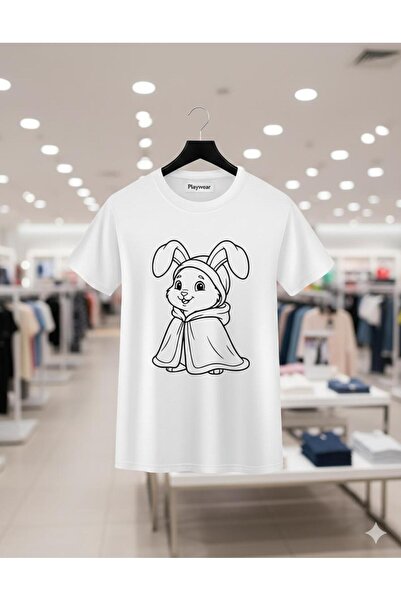 playwear PLAY WEAR Unisex Χαλαρή Εφαρμογή MINIMAL PADDLE RABBIT Μπλουζάκι με ...