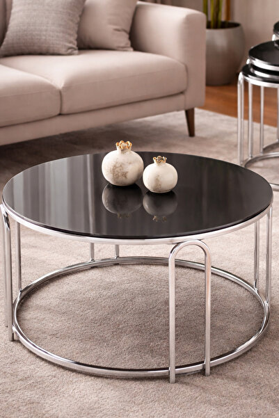 SEDAŞ LIVING UNITS Salon Orta Füme AYNALI Ayna LENKA (Gümüş) Metal Ayak Orta ...