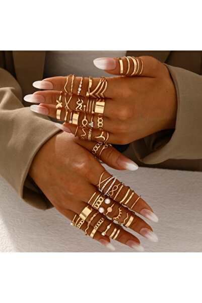 Ervalina 5-Piece Pearl Twisted Mixed Women's Rings (Mixed Shipment)