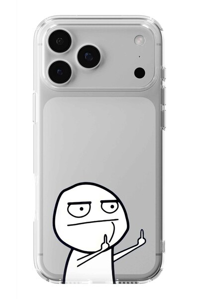 Multitronic حافظة شفافة مطبوعة بتصميم كرتون آدم متوافقة مع آيفون 17 برو