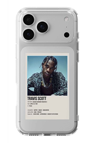 Multitronic حافظة شفافة مطبوعة بتصميم ملصق ترافيس سكوت بارالوريد متوافقة مع ه...