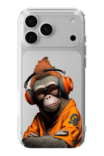 Multitronic حافظة شفافة مطبوعة بتصميم قرد ثلاثي الأبعاد متوافقة مع هاتف iPhon...