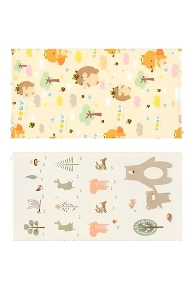 Avaleea Covoraș termic de joacă cu 2 fețe, model arici și urs