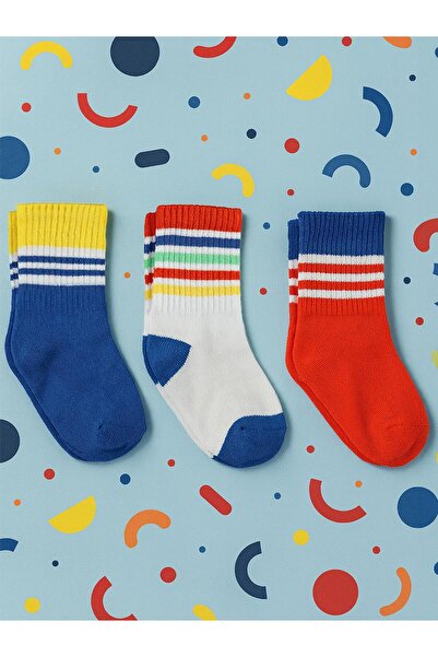Civil Boys Colorful 3'lü 2-12 Yaş Erkek Soket Çorap - Standart 12-13 Yaş