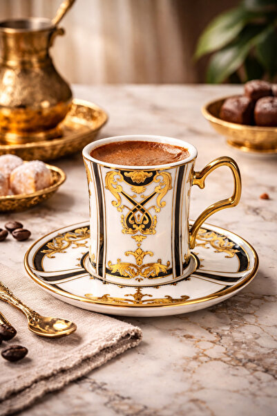 Glazze BAROK SİYAH KAHVE TAKIMI 12 PARÇA