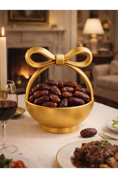 MİR STORE Gold Fiyonk Hurmalık | Ramazan & İftar Sofrası Şık Sunumluk