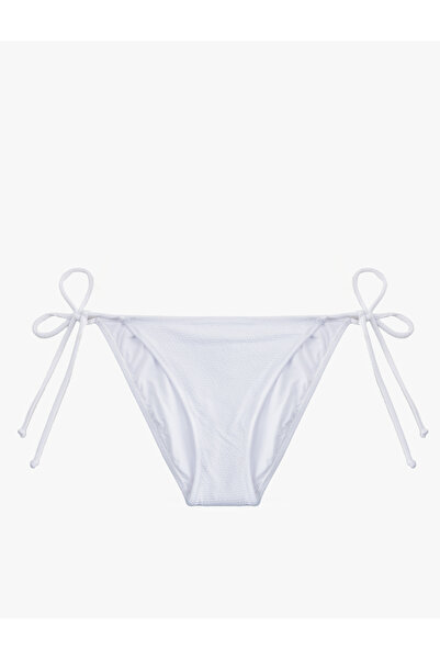 Koton Textured Bikini Bottom with Side Ties and Drawstring