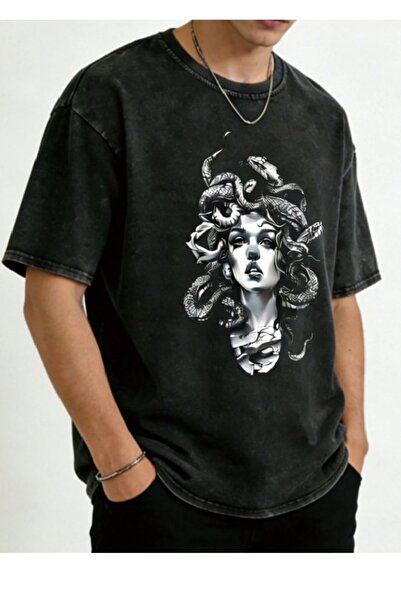 PENTHİLUS Acid-Washed Oversize T-Shirt - Unisex Oversize Washed T-Shirt