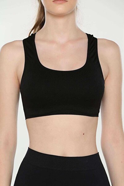 Mestore Elite Life Wide Strap Women's Supported Sports Bustier Black Bra 777