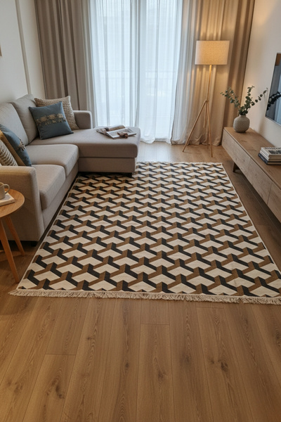 Lorvian Noletti Siyah Çift Taraflı Makinede Yıkanabilir Ev İçi ve Dış Mekan U...