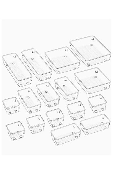 GENERAL 16-Piece Drawer Organizer Set with Non-Slip Bathroom Tray and Multi-F...