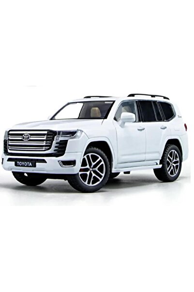 Asya Oyuncak مجموعة معلبة بمقياس 1/24 سيارة تويوتا لاند كروزر معدنية بيضاء