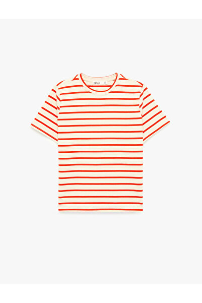 Koton Cotton Short Sleeve Crew Neck Stripe T-Shirt