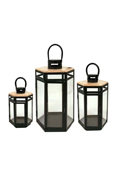 AZOZ MERCHLY مجموعة فوانيس رمضانية أنيقة مكونة من 3 قطع