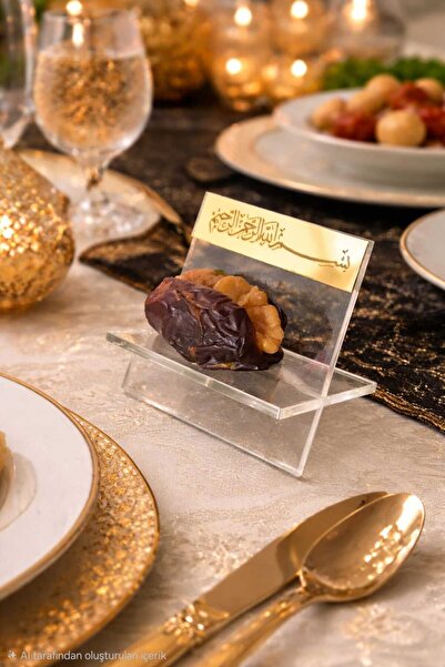 TUBONSİS HURMA - LOKUM TABAĞI STANDI GOLD 6 ADET RAMAZAN SOFRASI