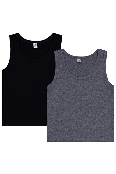 Civil Boys Grey-Black 2-12 Years Old Boys' 2-Piece Undershirt - Standard 10-1...