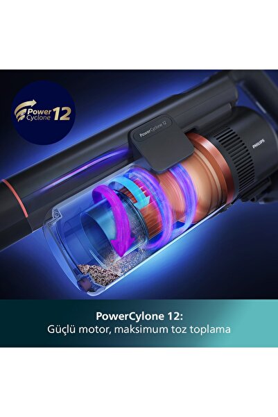 Philips 8000 Serisi Çift Bataryalı Aqua Plus Kablosuz Dik Süpürge Islak Silme ve Süpürme 2'si 1 Arada