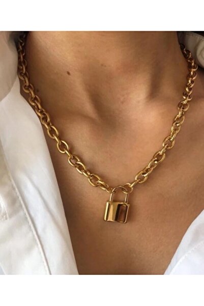 Mihasem Lant si medalion INOX placat pentru femei