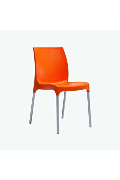 Novussi Basic chair, orange color, PP shell with fiberglass reinforcement
