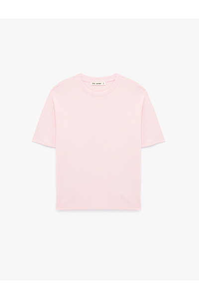 Koton Short Sleeve Crew Neck Modal Blend Basic Oversized T-Shirt