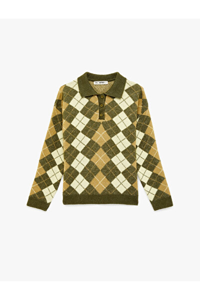 Koton Long Sleeve Polo Neck Knitwear Sweater